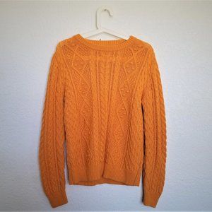 Fall Pumpkin Chunky Cable Knit Sweater